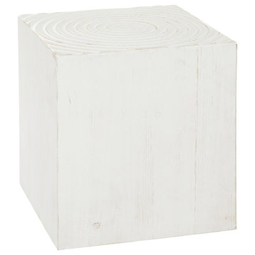 Rustic White Wood Accent Table 89286