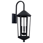 Capital Lighting - Capital Lighting 926931BK Ellsworth - 10" Three Light Outdoor Wall Lantern - Shade Included: TRUE  Warranty: 1 Year  Room Type: ExteriorEllsworth 10" Three Light Outdoor Wall Lantern Black Clear Glass *UL: Suitable for wet locations*Energy Star Qualified: n/a  *ADA Certified: n/a  *Number of Lights: Lamp: 3-*Wattage:60w E12 Candelabra Base bulb(s) *Bulb Included:No *Bulb Type:E12 Candelabra Base *Finish Type:Black
