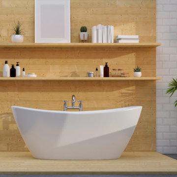 Minimal wooden bathroom Design in Lambeth