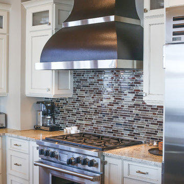 Hammered Copper Range Hood with Stainless Steel accent