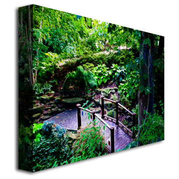 'Bridge in the Garden of Light' Canvas Art by Kathie McCurdy, 18" X 24"