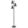 45002-1, 3-Light Adjustable Tree Floor Lamp, Black, 64" High