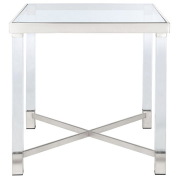 Safavieh Couture Shawna Acrylic End Table, Silver