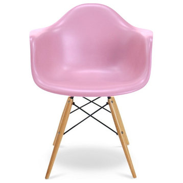 Bucket Kids Chair With Wood, Pink