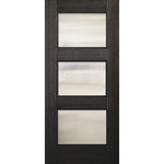 Knockety - Continental 3 Lite Mahogany Door, Charcoal, Left Hand in-Swing - Available in Charcoal and Canyon Brown