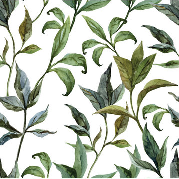 GP1900231 Curling Leaves Peel and Stick Wallpaper Roll 20.5in Wide x 18ft Long