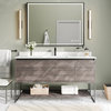 Foundry Bath Vanity, Gray, 60", Undermount Single Sink