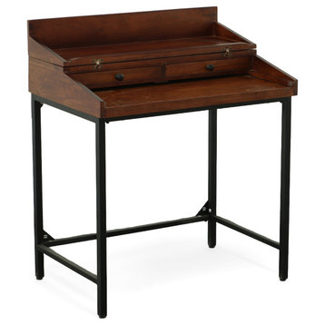 Raleigh Rustic Top Desk, Chesnut/Blk