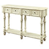Traditional Console Table in Antique White