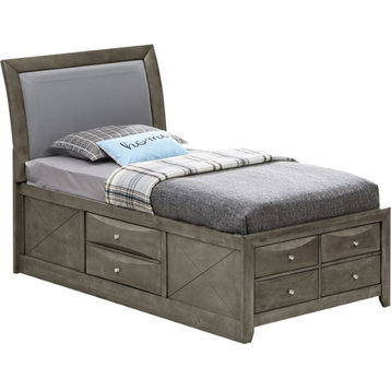 Glory Furniture Marilla Twin Storage Bed in Gray