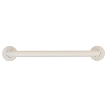 Coated Grab Bar With Safety Grip, ADA, Nylon Flange - 1 1/4" Dia, White, 48"