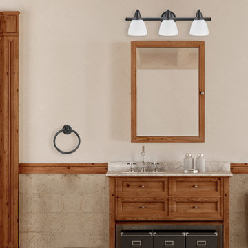 Jayden 5-Piece All-In-One Bathroom Set, Oil Rubbed Bronze, 3-Light Vanity Light