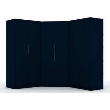 Mulberry Sectional Modern Wardrobe Corner Closet, 3-Piece Set, Brown