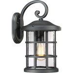 Quoizel - Quoizel Crusade One Light Outdoor Lantern CSE8410EK - One Light Outdoor Lantern from Crusade collection in Earth Black finish. Number of Bulbs 1. Max Wattage 150.00 . No bulbs included. Inspired by Craftsman design, the Crusade Outdoor Series is clean and classic. Encased in the crisscrossed bands, the clear seedy glass emits plenty of light. The fixture body is created using a composite material suitable for extreme temperatures and is resistant to fading. It is a wonderful addition to the Coastal Armour Collection. Available in Mystic Black and Palladian Bronze finishes. (Please note that the vintage bulbs are not included but are available for purchase.) No UL Availability at this time.