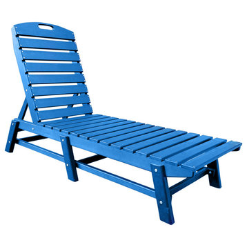 Outdoor Chaise Lounge, Pool Lounger Chair - Poly Furniture, Blue