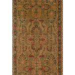 Noori Rug - Fine Vintage Distressed Nazifa Beige Runner - Pairing a traditional design with a pronounced abrash, this hand-knotted rug has the appeal of a prized antique. Because of each rug's handmade nature, no two are exactly alike, and quantities are limited.