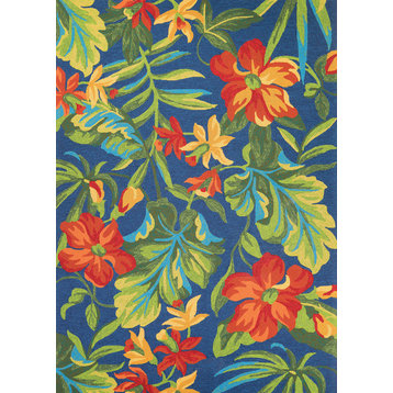 Covington Tropical Orchid 4886/4285, Azure/Forest Green/Red, 8'0"x11'0"