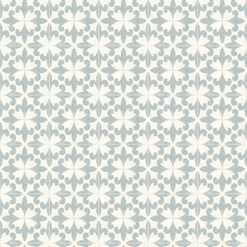 4072-70035 Delphine Remy Teal Blue Fleur Tile Sure Strip Prepasted Wallpaper
