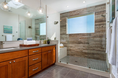 Inspiration for a mid-sized coastal bathroom remodel in San Diego