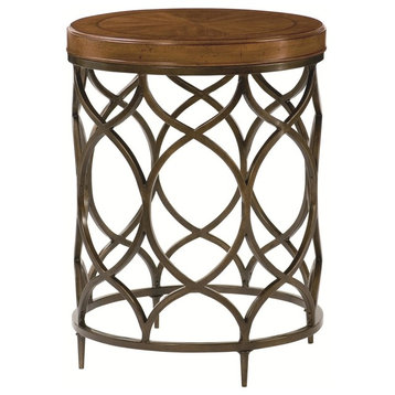 Emma Mason Signature Lucky Charm Round Lamp Table in Light Brown