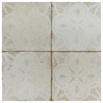 Merola Tile - Kings Aurora White Ceramic Floor and Wall Tile - Capturing the appearance of an encaustic look, our Kings Aurora White Ceramic Floor and Wall Tile features a slightly textured, matte finish, providing decorative appeal that adapts to a variety of stylistic contexts. Containing 7 different print variations that are randomly distributed throughout each case, this beige square tile offers a one-of-a-kind look. With its semi-vitreous features, this tile is an ideal selection for indoor commercial and residential installations, including kitchens, bathrooms, backsplashes, showers, hallways, entryways and fireplace facades. This tile is a perfect choice on its own or paired with other products in the Kings Collection. Tile is the better choice for your space!