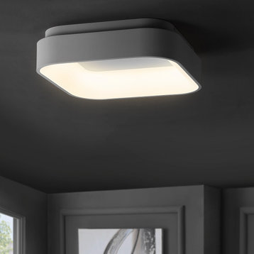 Rafael 17.7" Integrated LED Metal Flush Mount Ceiling Light, White