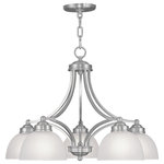 Livex Lighting - Livex Lighting 4225-91 Somerset - Five Light Chandelier - Canopy Included: Yes  Shade IncSomerset Five Light  Brushed Nickel Satin *UL Approved: YES Energy Star Qualified: n/a ADA Certified: n/a  *Number of Lights: Lamp: 5-*Wattage:100w Medium Base bulb(s) *Bulb Included:No *Bulb Type:Medium Base *Finish Type:Brushed Nickel