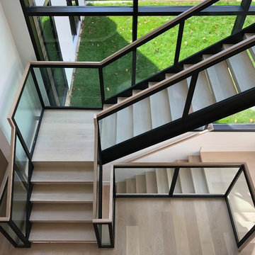 Modern Open Stringer staircase - New Jersey