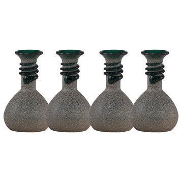 Springdale 5" Lezzia 4-Piece Hand Blown Art Glass Mini Vase Set