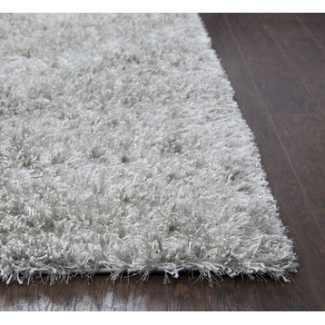 Rizzy Home Urban Dazzle UR341A Light Gray Solid Area Rug, 3' Round