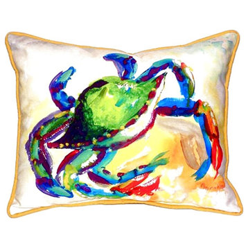 Teal Crab Small Indoor/Outdoor Pillow 11x14 - Set of Two