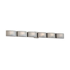 Dakota White Marble Glass 6 LED Bath Bar, Chrome Finish