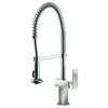 Dawn Single Lever Pull Out Spring Kitchen Faucet, Brushed Nickel