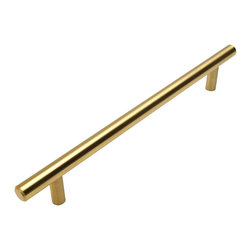 Cosmas - Cosmas 305-224BB Brushed Brass 8-7/8&rdquo; CTC (224mm) Euro Bar Pull [5-PACK] - Cabinet And Drawer Handle Pulls