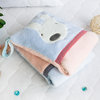 Blue RabbitFleece Throw Blanket Pillow Cushion / Travel Blanket (28.3"-35.1")