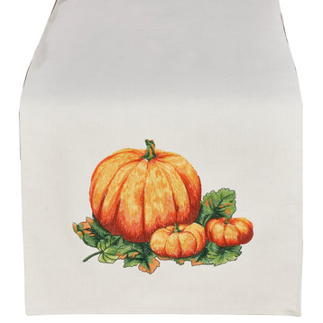 Holiday Thanksgiving Pumpkin Patch Table Runner (16"x72" Table Runner)
