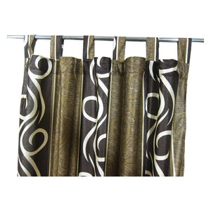Mogul Interior - Patterned Curtains Luxurious Drapes Drapery Window Panels Pair Tab Top, 48"x108" - Curtains
