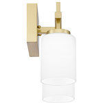 Quoizel - Quoizel WLB8613 Wilburn Bath 2 LED Light, Satin Brass - Opal etched glass casts a warm, ambient glow in the Wilburn wall sconce and bath light collection. The minimalist silhouette is accentuated by clean straight lines and a gleaming rectangular backplate. Choose from a variety of size and finish options to round out your home. Whichever you choose, Wilburn's integrated LED light source is guaranteed to shine in any hallway, bathroom or living area.