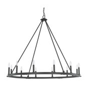 Pearson 12-Light Chandelier, Black Iron
