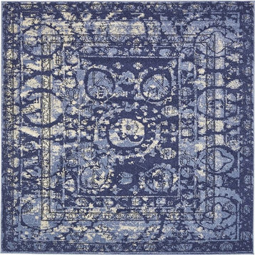 Traditional Soledad 6' Square Stormy Area Rug