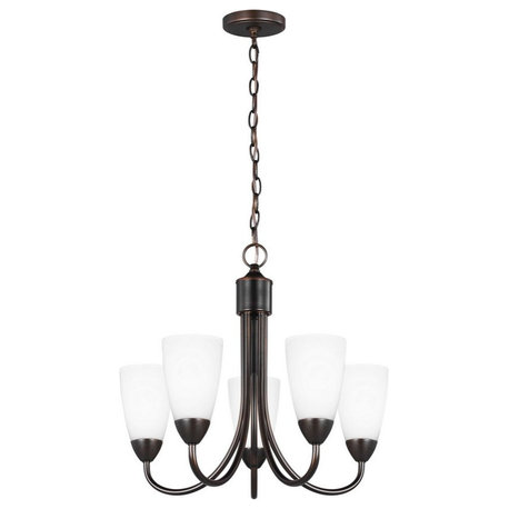 9.5W Five Light Chandelier-Bronze Finish-Incandescent Lamping Type - Chandelier