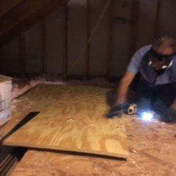 Attic Plywood Flooring Installed - Air Conditioner Accessories