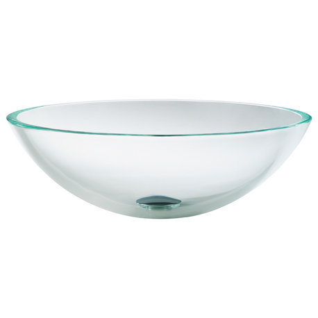 Crystal Clear 16 1/2" Glass Vessel Bathroom Sink