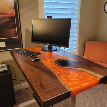 Black Walnut Live Edge Lava River Desk