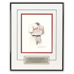 Heritage Sports Art - Original Art of the MLB 1912 Boston Red Sox Uniform - This beautifully framed piece features an original piece of watercolor artwork glass-framed in a timeless thin black metal frame with a double mat. The outer dimensions of the framed piece are approximately 13.5" wide x 17.5" high, although the exact size will vary according to the size of the original piece of art. At the core of the framed piece is the actual piece of original artwork as painted by the artist on textured 100% rag, water-marked watercolor paper. In many cases the original artwork has handwritten notes in pencil from the artist. Simply put, this is beautiful, one-of-a-kind artwork. The outer mat is a clean white, textured acid-free mat with an inset decorative black v-groove, while the inner mat is a complimentary colored acid-free mat reflecting one of the team's primary colors. The image of this framed piece shows the mat color that we use (Red). Beneath the artwork is a silver plate with black text describing the original artwork. The text for this piece will read: This original, one-of-a-kind watercolor painting of the 1912 Boston Red Sox uniform is the original artwork that was used in the creation of thousands of Boston Red Sox products that have been sold across North America. This original piece of art was painted by artist Nola McConnan for Maple Leaf Productions Ltd. 1912 was a World Series winning season for the Boston Red Sox. The piece is framed with an extremely high quality framing glass. We have used this glass style for many years with excellent results. We package every piece very carefully in a double layer of bubble wrap and a rigid double-wall cardboard package to avoid breakage at any point during the shipping process, but if damage does occur, we will gladly repair, replace or refund. Please note that all of our products come with a 90 day 100% satisfaction guarantee. If you have any questions, at any time, about the actual artwork or about any of the artist's handwritten notes on the artwork, I would love to tell you about them. After placing your order, please click the "Contact Seller" button to message me and I will tell you everything I can about your original piece of art. The artists and I spent well over ten years of our lives creating these pieces of original artwork, and in many cases there are stories I can tell you about your actual piece of artwork that might add an extra element of interest in your one-of-a-kind purchase. Please note that all reproduction rights for this original work are retained in perpetuity by Major League Baseball unless specifically stated otherwise in writing by MLB. For further information, please contact Heritage Sports Art at questions@heritagesportsart.com .