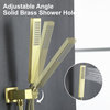 Wellfor Rain Shower System, 10" Waterfall Shower Head With Handheld Combo Set, Brushed Gold