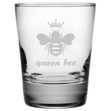 "Queen Bee" Double Old Fashioned Glasses, Set of 4