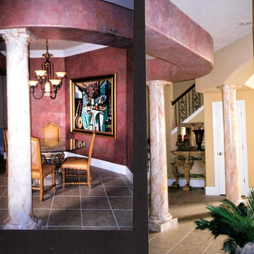 Faux finish walls and marbelized columns