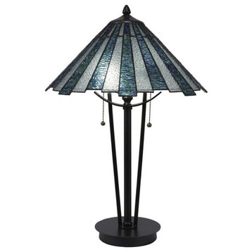 Toltec Lighting 75-DG-9331 2 Light Table Lamp with Art Glass Shade in 113 Style