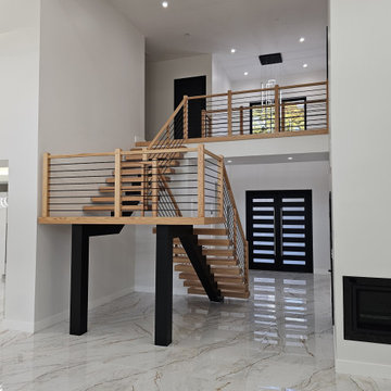 Project #143 | Floating Red Oak Staircase